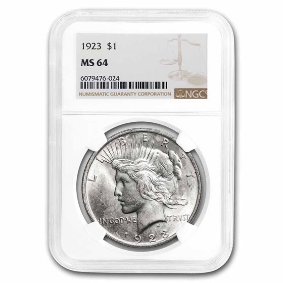 1923 Peace Dollar MS-64 NGC 1923 Peace Dollar MS-64 NGC